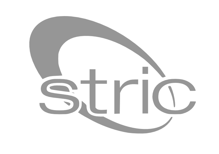 STRIC company logo in grayscale